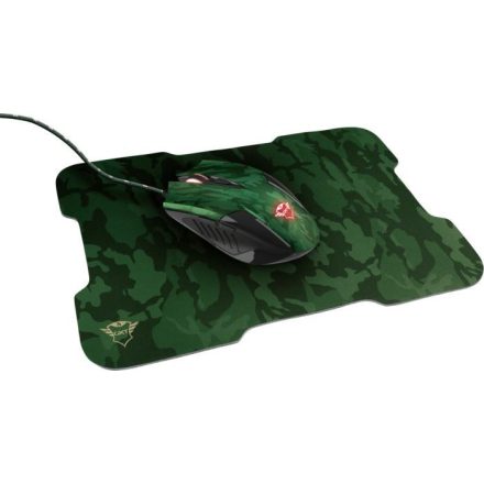 Trust GXT 781 Rixa Camo Gaming egér + egérpad zöld terepmintás (23611)