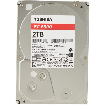 2TB Toshiba 3.5" P300 SATAIII winchester OEM (HDWD220UZSVA)