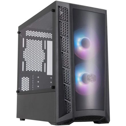 Cooler Master MasterBox MB320L ARGB táp nélküli ablakos Micro ATX ház LED vezérlővel fekete (MCB-B320L-KGNN-S02)