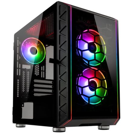 Kolink Citadel Glass SE táp nélküli ablakos Micro-ATX ház fekete