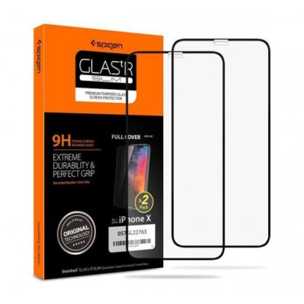 Spigen Full Coverage HD Tempered Glass iPhone 11 Pro/XS kijelzővédő fólia 2db (057GL23120)