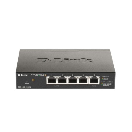 D-Link DGS-1100-05PDV2 10/100/1000Mbps 5 portos PoE switch