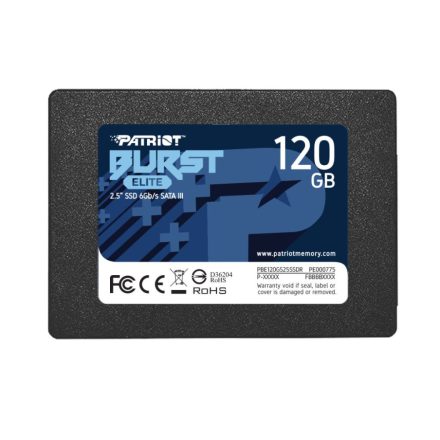 120GB Patriot 2,5" Burst Elite SSD meghajtó (PBE120GS25SSDR)