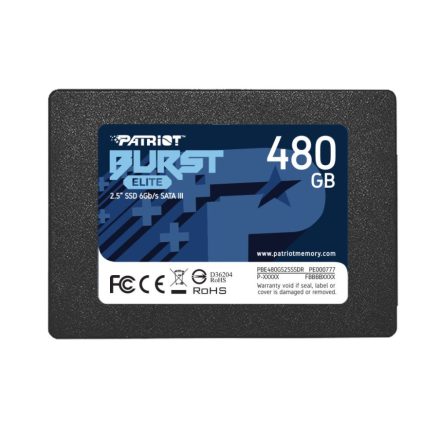 480GB Patriot 2,5" Burst Elite SSD meghajtó (PBE480GS25SSDR)