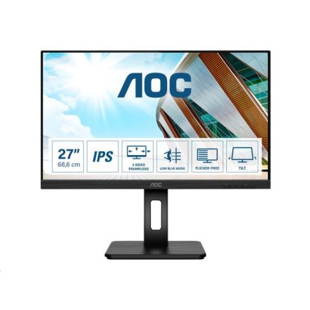 27" AOC Q27P2Q LCD monitor fekete