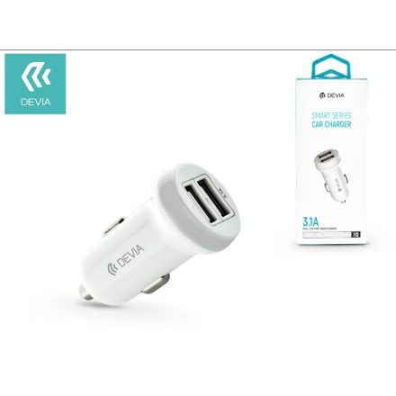 Devia Dual USB szivargyújtós töltő adapter 5V/3,1A fehér (ST330810)