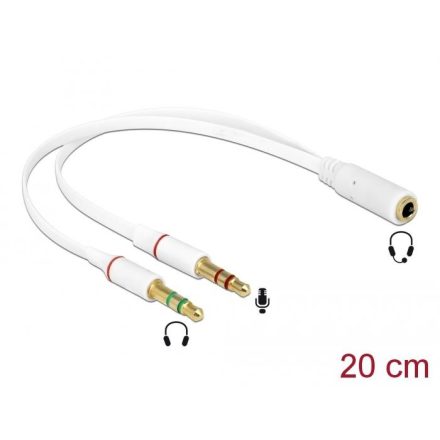 Delock 65585 Headset Adapter 1 x 3.5 mm 4 pin Stereo jack anya > 2 x 3.5 mm 3 pin Stereo jack apa (iPhone)