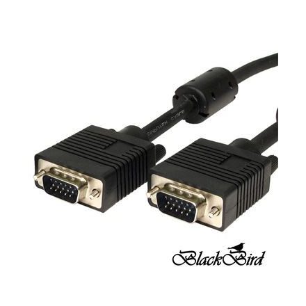 BLACKBIRD Kábel VGA monitor Összekötő 5m, Male/Female, Árnyékolt (BH1279)