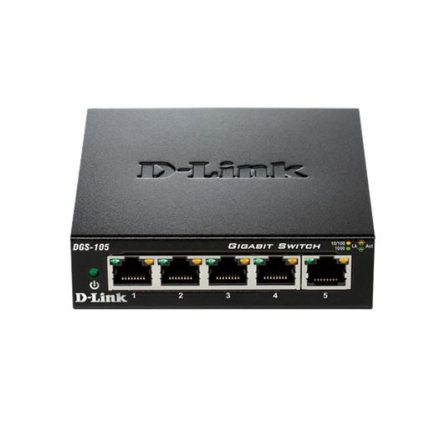 D-LINK Switch 5x1000Mbps Fémházas Asztali (DGS-105GL/E)