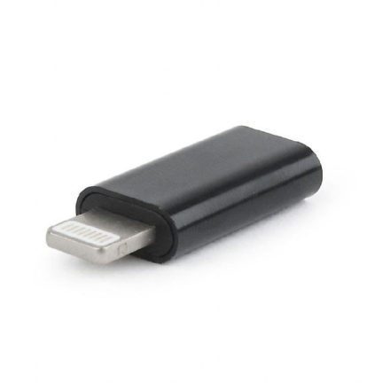 Gembird Lightning -> USB Type-C M/F adapter fekete (A-USB-CF8PM-01)