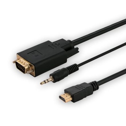 Savio CL-104 HDMI - VGA + audio kábel 1.8m