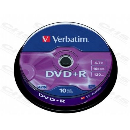 Verbatim DVD+R 4.7GB 16x DVD lemez 10db/henger