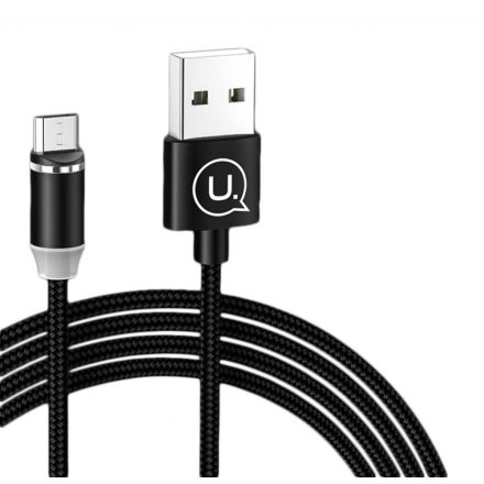 Usams SJ294USB01 mágneses MicroUSB töltőkábel fekete (1299152)