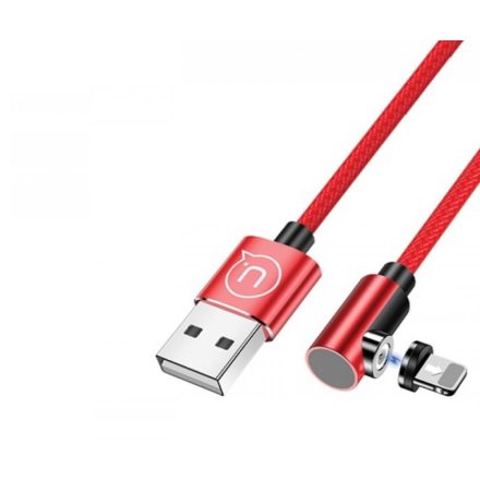 Usams SJ444USB02 jobb oldalas mágneses Lightning töltőkábel 100cm piros (1337685)