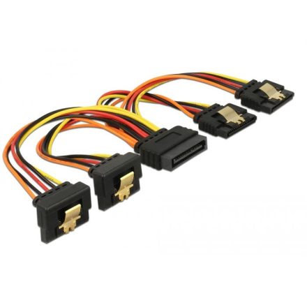 Delock 15 pin-es SATA tápcsatlakozó kábel 2x egyenes / 2x lefelé kimenettel 15cm (60150)