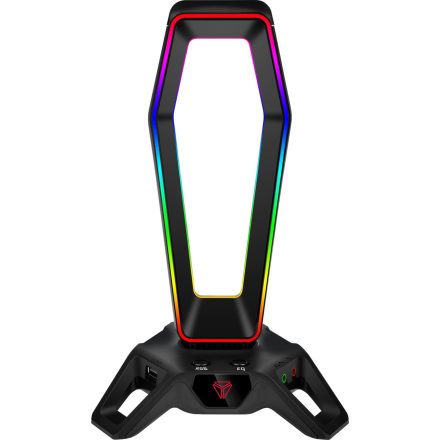 Yenkee RGB fejhallgató állvány USB hub-bal és hangkártyával (YHB 3000)