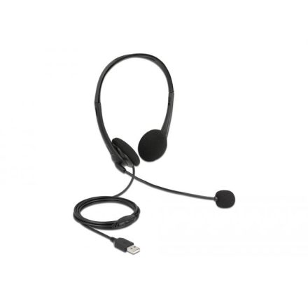 Delock sztereó headset fekete (27179)