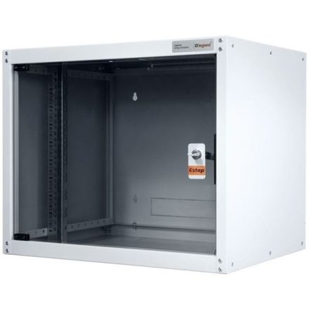 Legrand Rackszekrény, 19" fali kivitel, 16U, 805x600x600, szürke,egyrekeszes, üvegajtós, készre szerelt, max.65 kg (EVO16U6060)