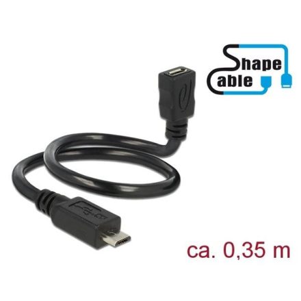 Delock USB-A 2.0 -> USB micro-B OTG, anya/apa, 0,35m (839249)