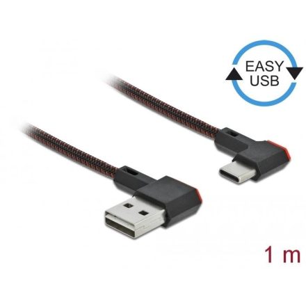 Delock 85281 USB-A -> USB-C kábel 1m fekete