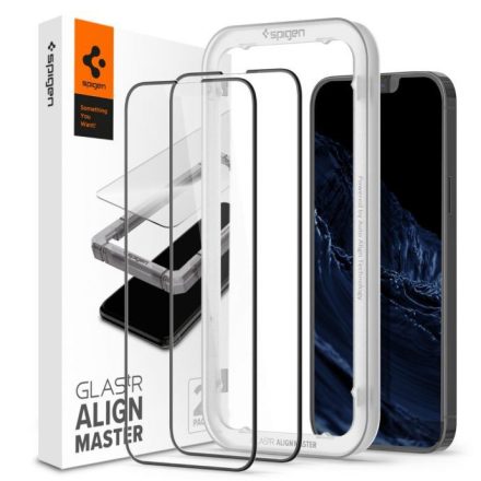 Spigen AlignMaster Full Coverage Tempered Glass Apple iPhone 13 Pro Max kijelzővédő 2db (AGL03377)