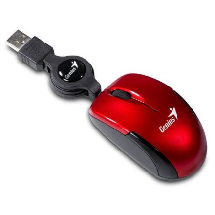 Genius Micro Traveler V2 optikai egér piros USB (31010100103)