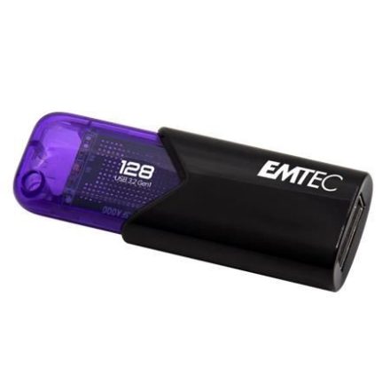 Pen Drive 128GB Emtec B110 Click Easy 3.0 USB 3.0 fekete-lila (ECMMD128GB113)