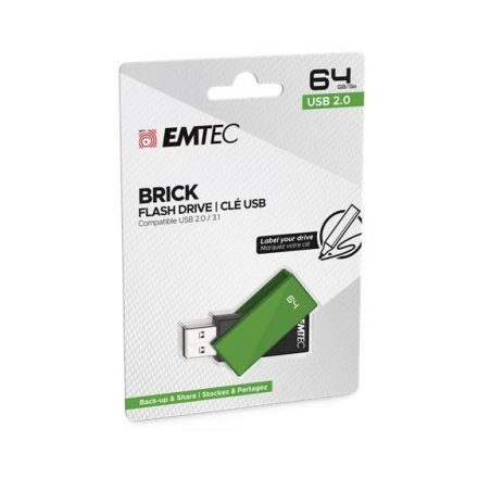 Pen Drive 64GB Emtec (C350) Brick 2.0 USB 2.0 zöld (ECMMD64GC352)