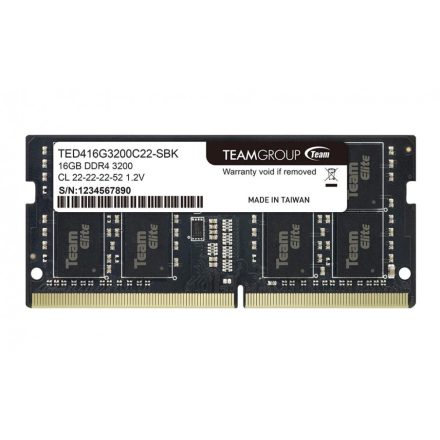 16GB 3200MHz DDR4 SODIMM RAM Team Group Elite CL22 (TED416G3200C22-S01)