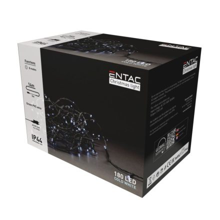 Entac Christmas IP44 180 LED fényfüzér CW 14m (ECL-180-CW)