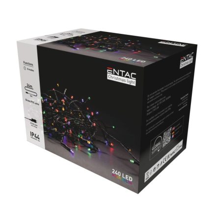 Entac Christmas IP44 240 LED fényfüzér Multicolor 24m (ECL-240-MC)