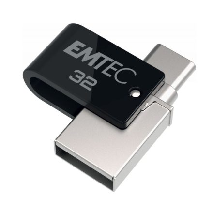 Pen Drive 32GB Emtec T260C Mobile and Go Type-C USB 3.2 fekete (ECMMD32GT263C)