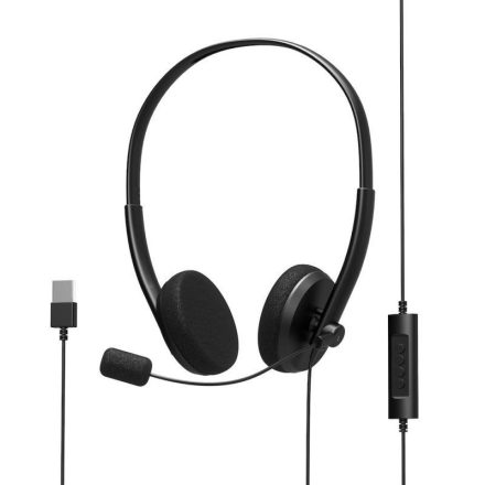 PORT sztereó headset fekete (901604)