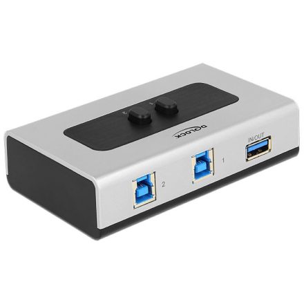 Delock 2 portos manuális kétirányú USB 3.0 kapcsoló (87667)