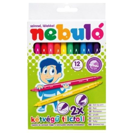 Nebuló Kétvégű filctoll 12db-os szett (NFT-2X-12)