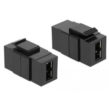 Delock Keystone modul EASY-USB 2.0 A female > EASY-USB 2.0 A female fekete (86368)