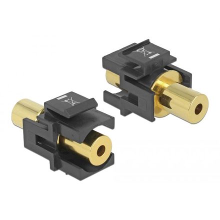 Delock Keystone Modulestereo jack female 3.5 mm 4 pin > stereo jack female 3.5 mm 4 pin aranyozott (86383)