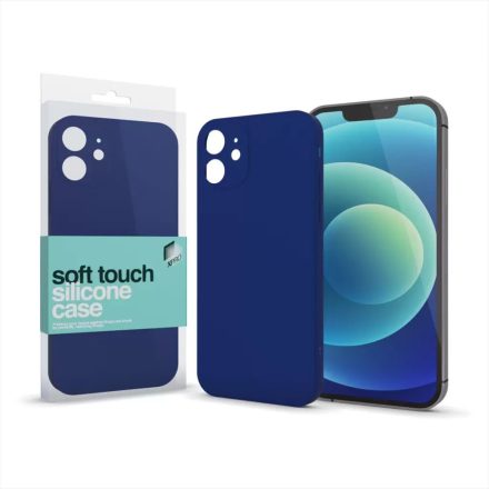 Xpro Soft Touch Silicone Case Slim Apple iPhone 13 Pro készülékhez, sötétkék (124684)