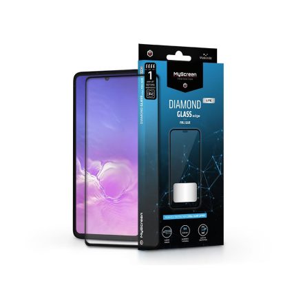 MyScreen Protector Diamond Glass Lite Edge2.5D Full Glue Samsung G770F Galaxy S10 Lite/A915F A91 edzett üveg kijelzővédő fekete kerettel (LA-2014)