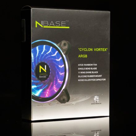 nBase Cyclon Vortex 120mm ARGB 11-Wing Silicone Silencer hűtő ventilátor (2476)