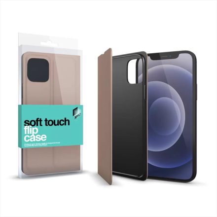 Xpro Soft Touch Flip Case Samsung A22 5G készülékhez, rosegold (124965)