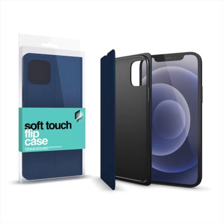 Xpro Soft Touch Flip Case Apple iPhone 13 Pro Max készülékhez, sötétkék (125004)