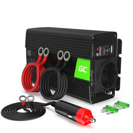 Green Cell Car Power Inverter Converter 12V - 230V 300W/600W Pure sine (INV05DE)