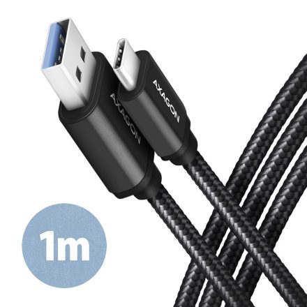 Axagon BUCM3-AM10AB Speed USB-C - USB-A adat- és töltőkábel 1m fekete