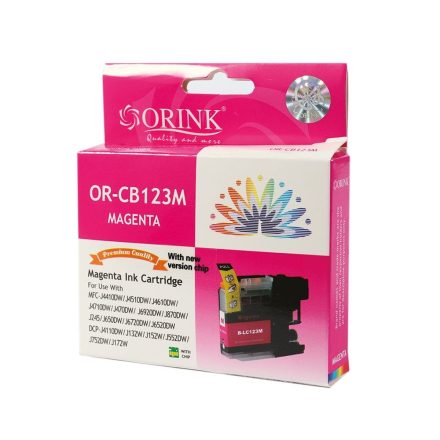 Orink LC123 utángyártott Brother tintapatron magenta (BROLC123MA)