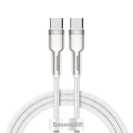 Baseus Cafule USB-C töltőkábel, 100 W, 1m, fehér (CATJK-C02)