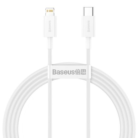 Baseus Superior USB-C Lightning töltőkábel, 20 W, PD, 1,5 m, fehér (CATLYS-B02)