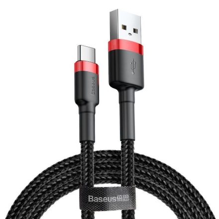 Baseus Cafule USB-USB-C töltőkábel  2A, 2m, piros-fekete (CATKLF-C91)