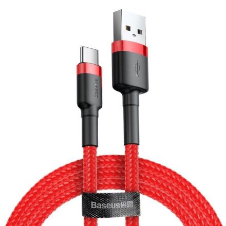 Baseus Cafule USB-A - USB-C töltőkábel 0.5m piros (CATKLF-A09)