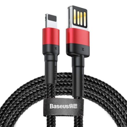 Baseus Cafule Lightning - USB (kétoldalas) kábel 1m fekete-piros (CALKLF-G91)